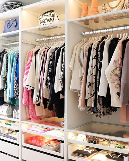 Wardrobe Rail, 43 to 97 CM Stepless Adjustable Metal Rails To Hanging Clothes, 3.3 CM Heavy Duty Wardrobe Rails and Fittings for Closet Wardrobes
