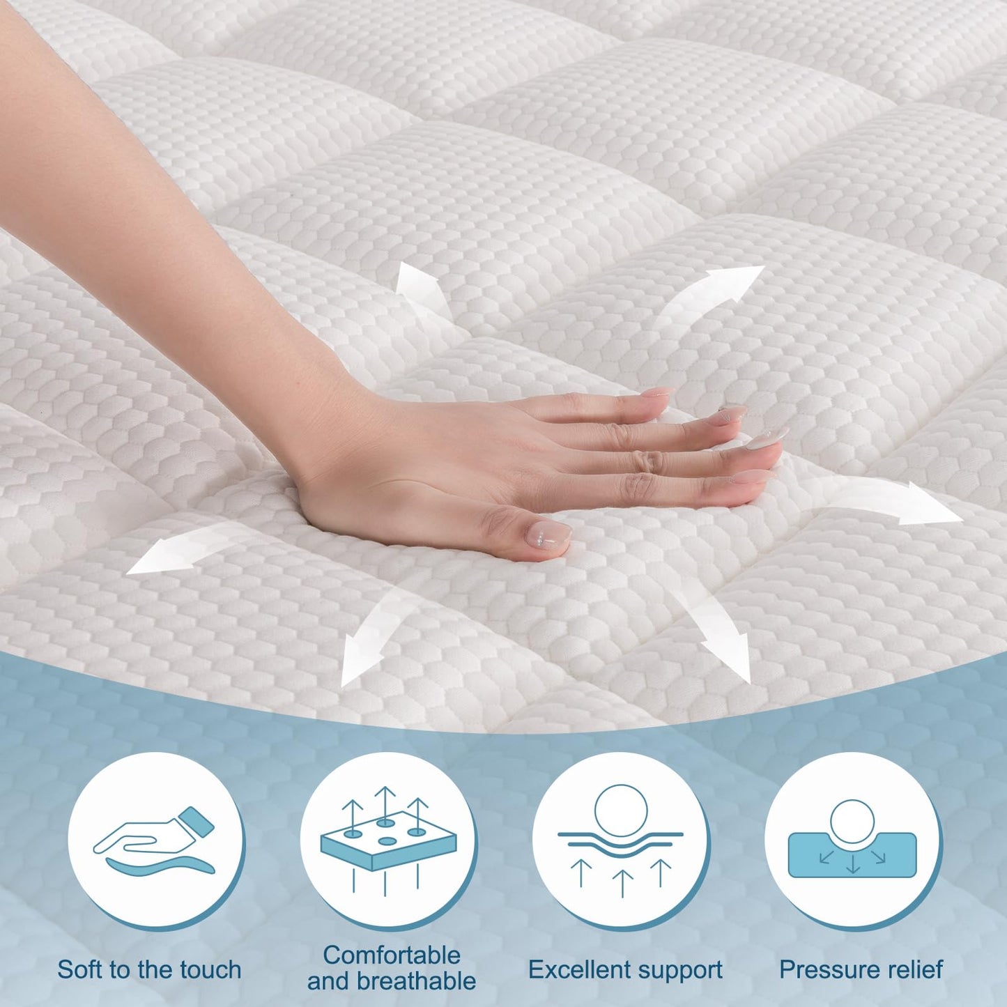 Hiimgo Hybrid Small Double Pocket Spring Mattress, 120x190x28CM