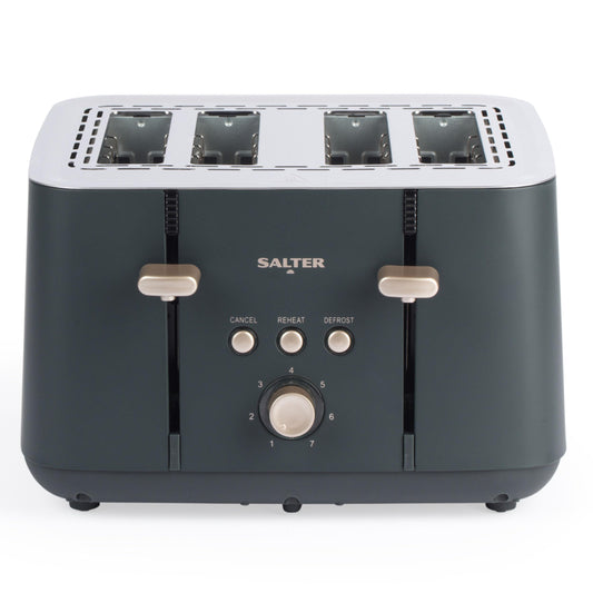Salter Marino 4-Slice Toaster - 7 Levels Of Variable Browning, Removable Crumb Tray, Self-Centring Bread Guides, Anti-Jam Function, Defrost, Reheat