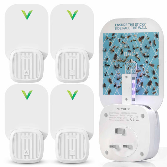 Fly Catcher Indoor, Fly Trap Indoor, (4 Device + 12 Refills) Fruit Fly Traps for Indoors, Gnat Traps for House Indoor, Bug Killer, Fly Trap, Plug in