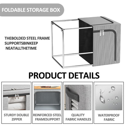 BOUDOI Foldable Storage Box, 3 Pack Clothes Storage Boxes With Double Opening Zip And Clear Window, Sided Zip Top Lid