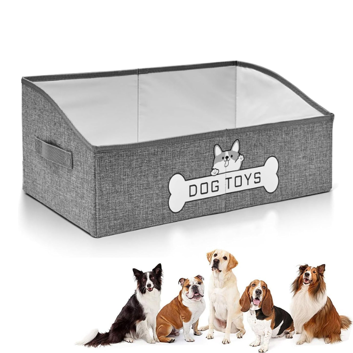 bangminda Large Foldable Storage Basket for Dog Toys 50 x 28 cm Dog Toy Box Pet Toy Box Foldable Storage Boxes Storage Box for Pet Supplies for Dogs