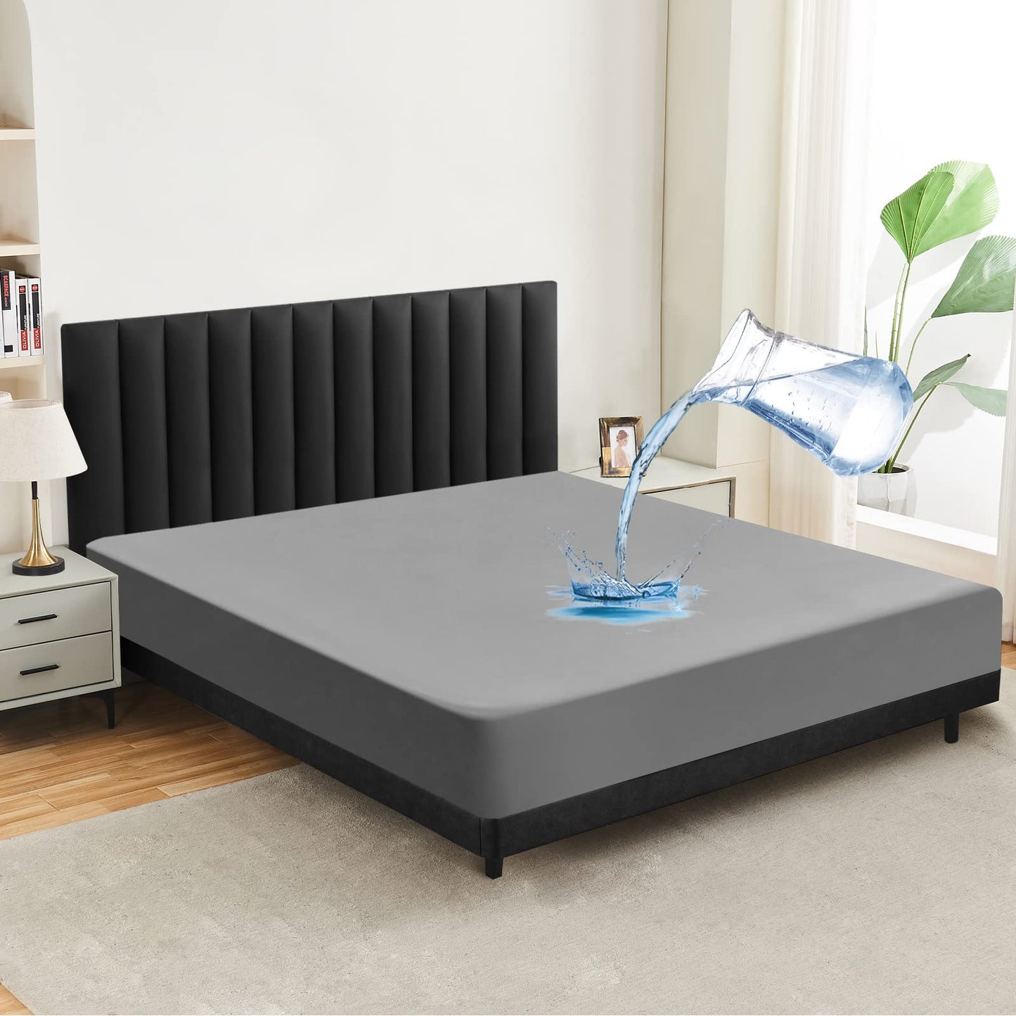 mafudoxi Waterproof Mattress Protector Fitted Sheet,30cm Deep Pocket Bed Sheet, Ultra Soft Smooth and Wrinkle-Resistant, Easy Care Breathable Sheets