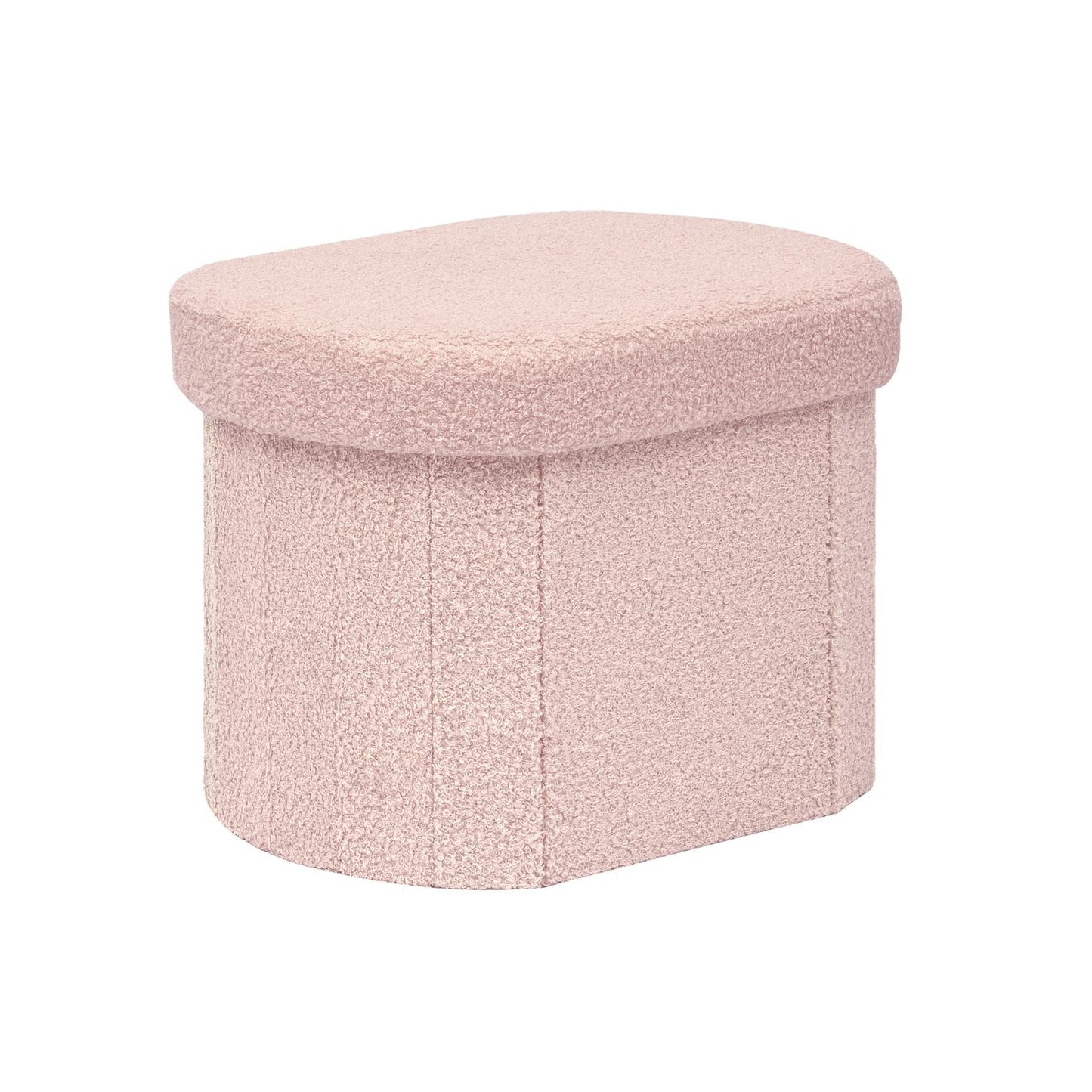 Bonlife Small Ottoman Storage Stool, Folding Boucle Footstool with Lid,41cm