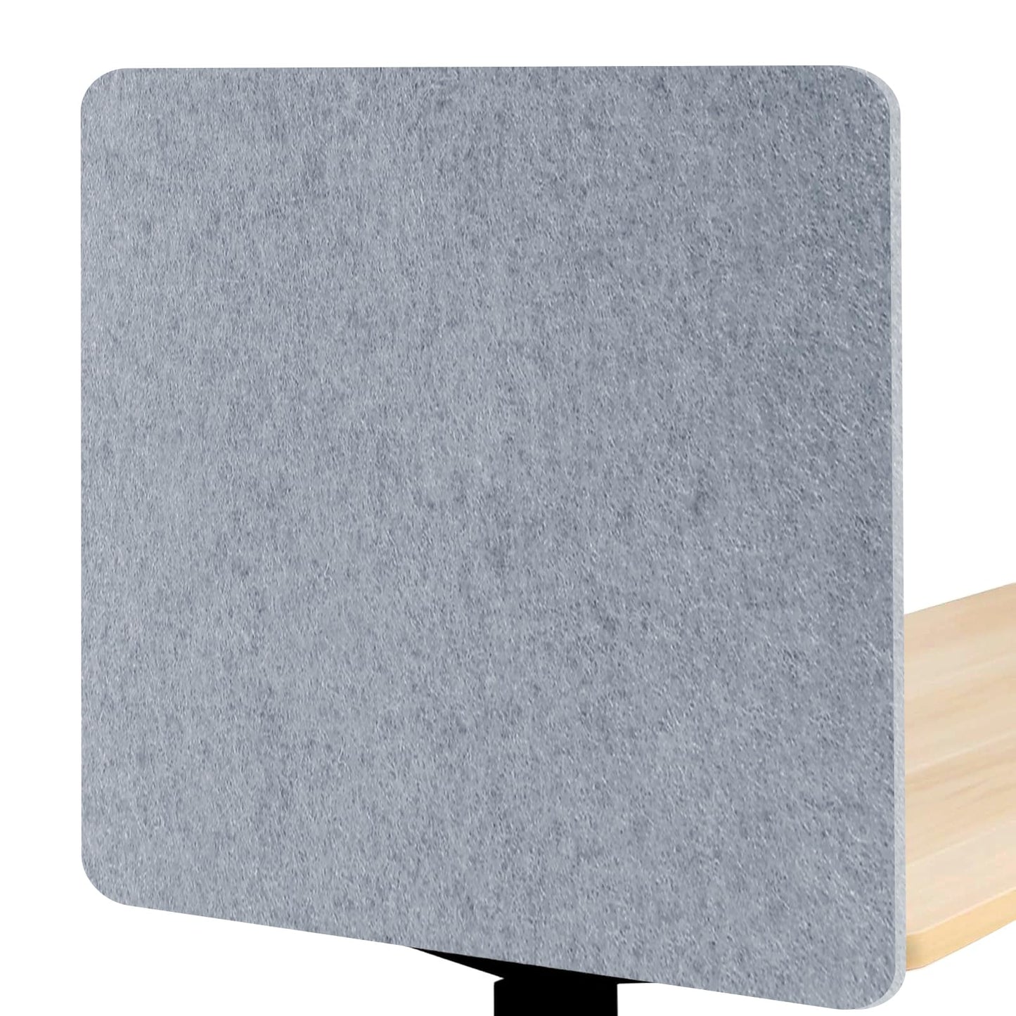 sturion 2-Pack Felt Desk Dividers, Clamp-On Panels, 60 x 60 cm, Light Grey