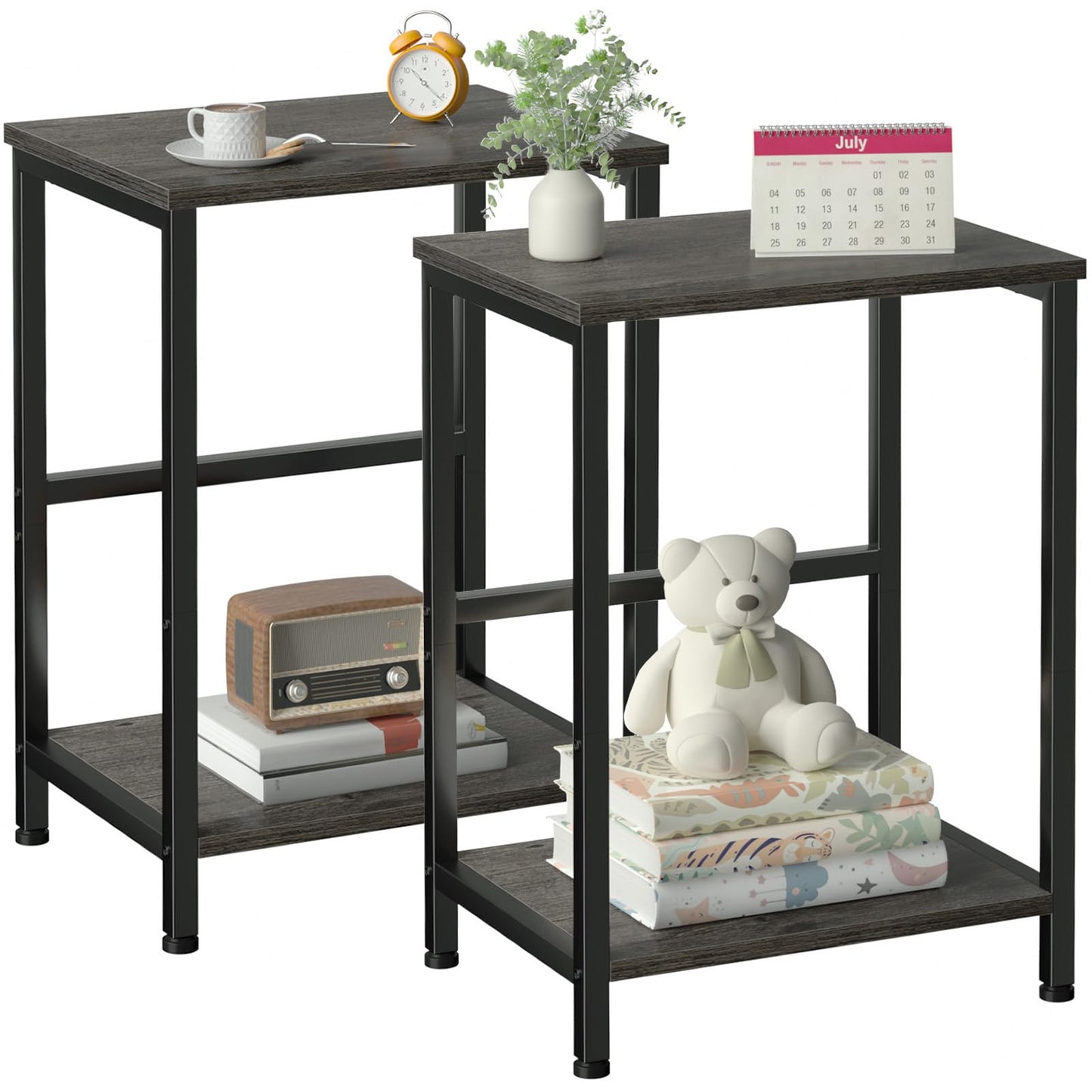 AMHANCIBLE Side Tables Set of 2, Bedside Tables, Coffee Table living room
