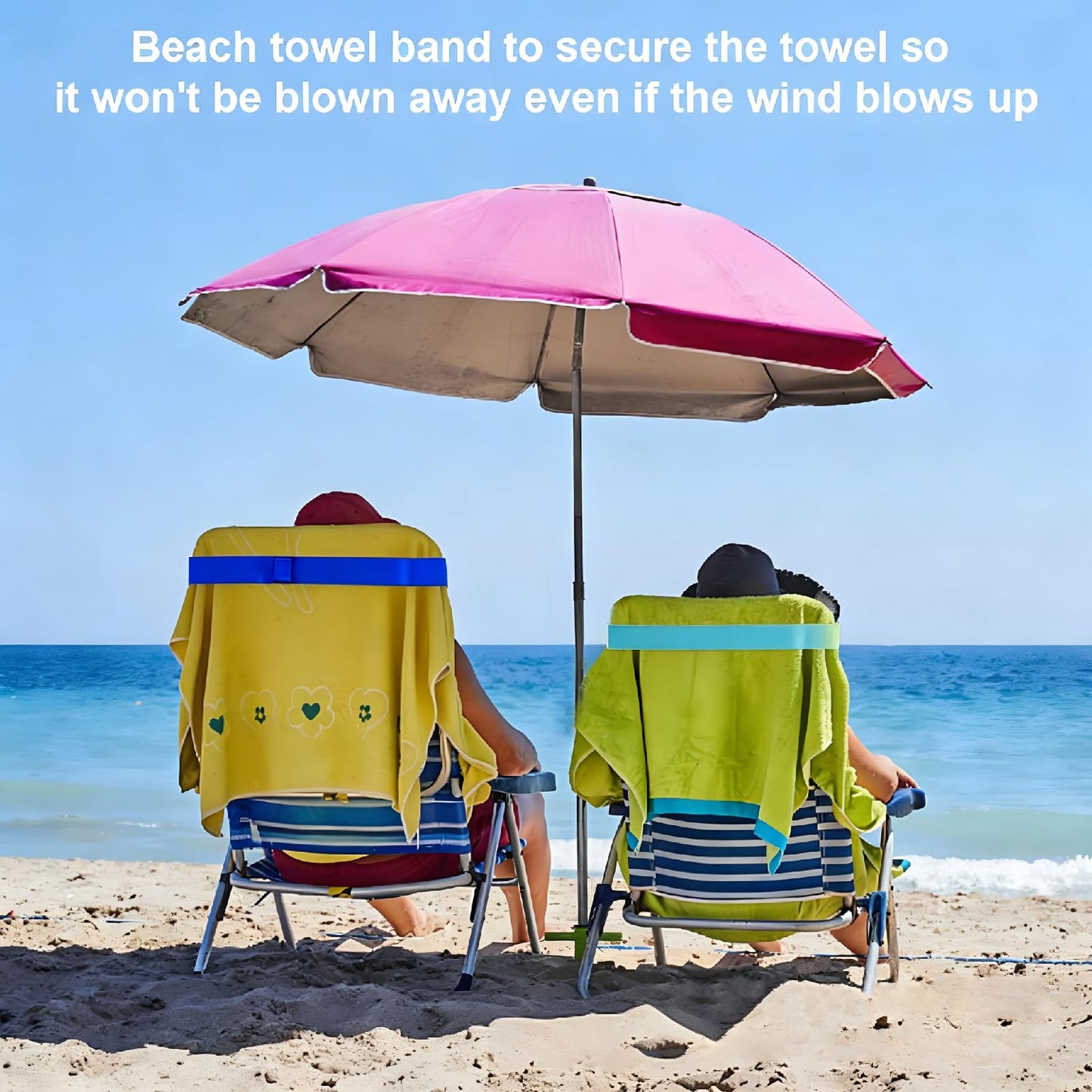 Towel Bands for Beach Chairs Sun Loungers, Elastic Sunbed Towel Bands,4PCS