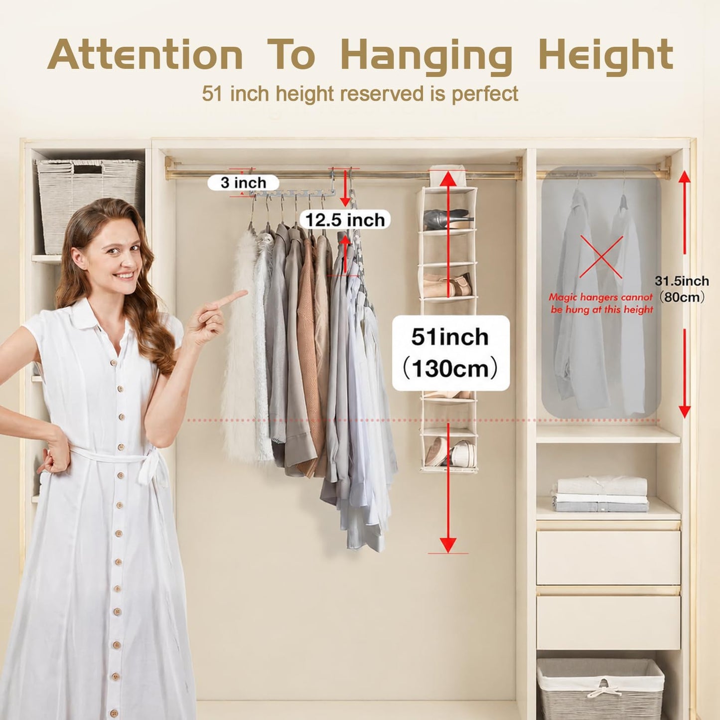 HOUSE DAY Space Saving Magic Hangers Pack of 20 Magic Hangers Metal Hanger Oragnizer Closet Space Saver Hangers