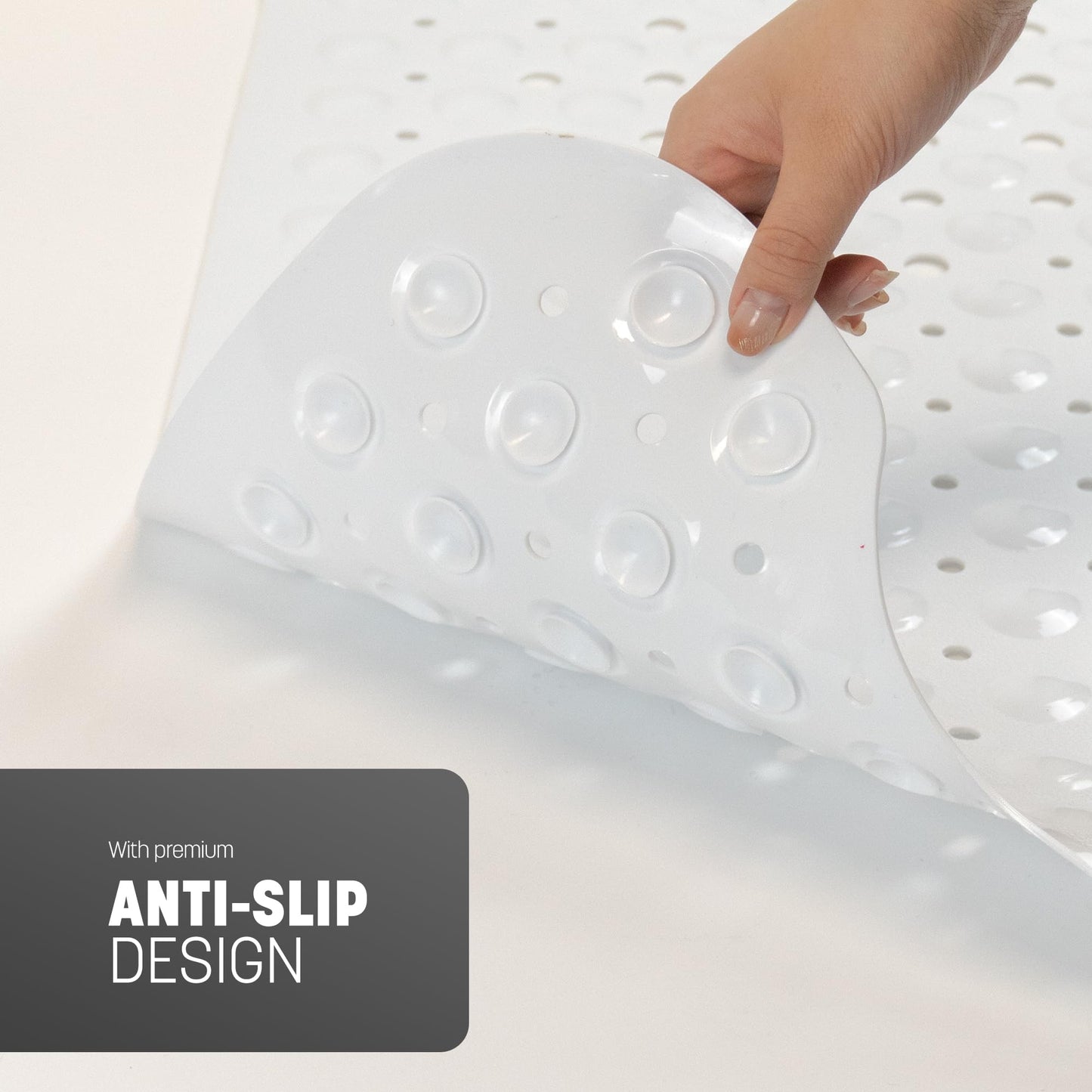 KEPLIN Premium Non-Slip Bath Mat - 200 Suction Cups, BPA, Latex Free, Mildew Resistant, Machine Washable - Safe