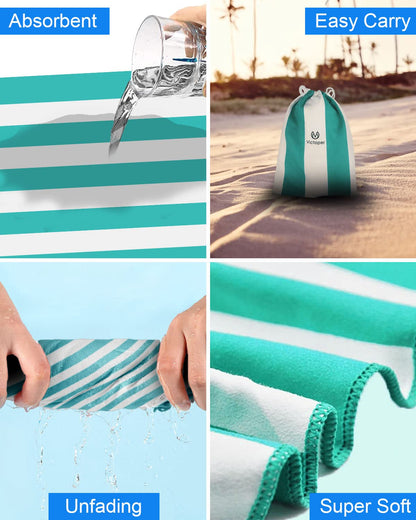 Victoper Microfiber Beach Towel Quick Drying 200 * 90cm Sand Free Soft Compact Lightweight Beach Towels for Adults Ideal for Swimming Beach Yoga