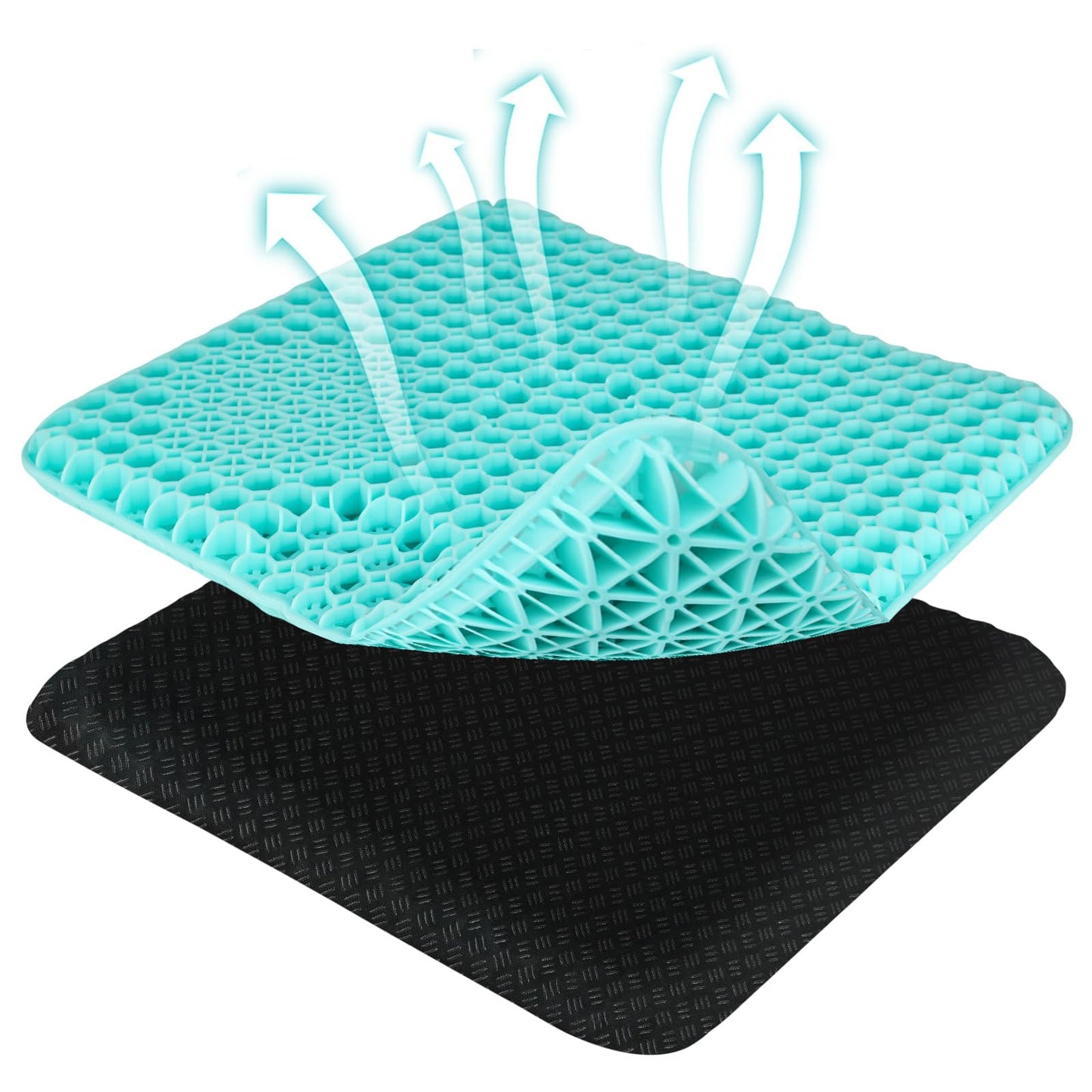 Large Gel Seat Cushion For Long Sitting,Double Thick Honeycomb Cushion With Non-Slip Covers Cushion Chair Seat Pads Gel Car Seat Cushion Breathable