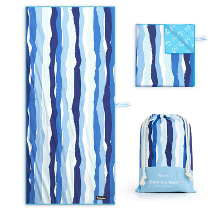 Diveblues Microfiber Beach Towel Fast Drying, Extra Large 71" x 32" Sand Free Beach Towel Super Lightweight Towels for Swimming Pool, Camping, Picnic