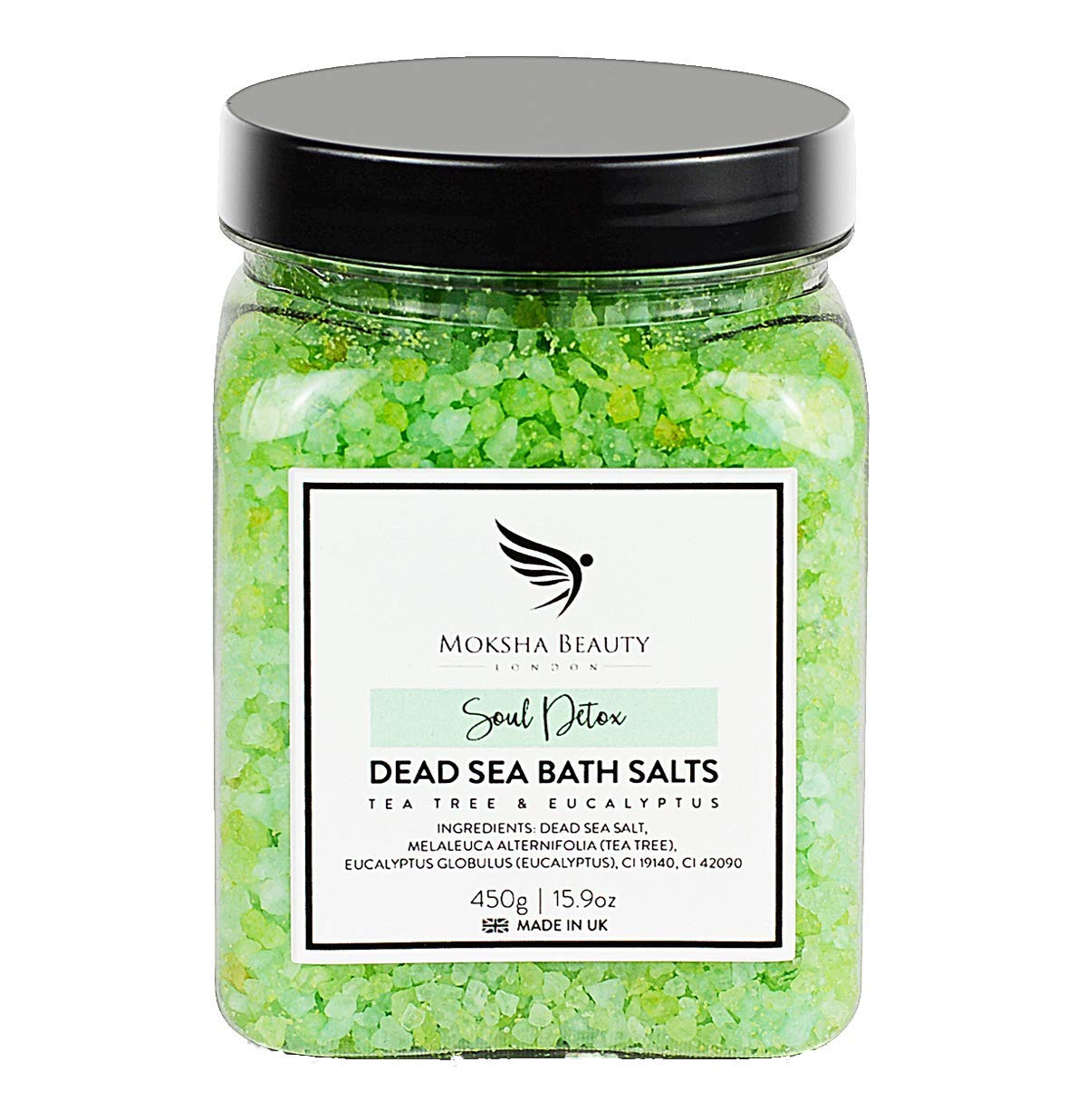 Foot Spa Salts with Tea Tree Oil - Made in UK (450g) Natural Dead Sea Salts for Women, Men. Tea Tree Foot Soak Aromatherapy Bath Salts