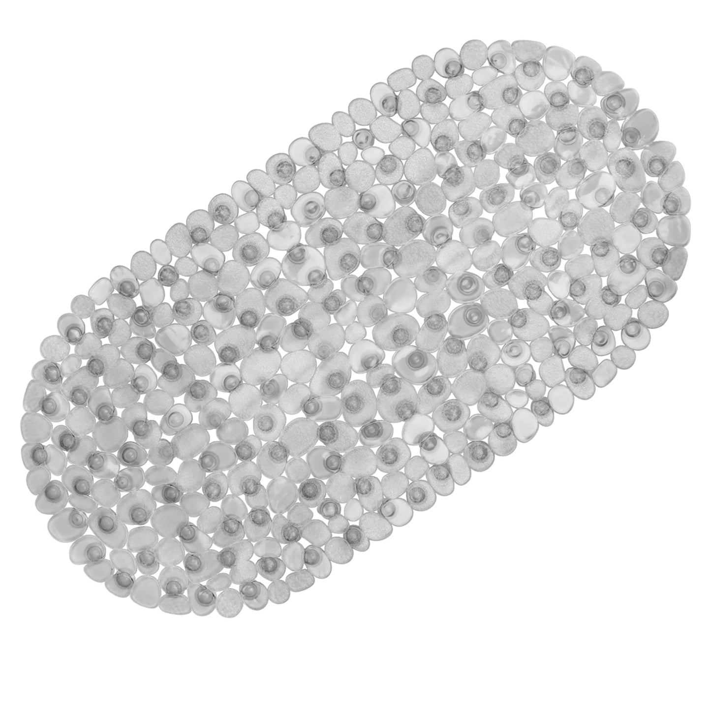 WELTRXE Bathtub Mat, Non-slip Shower Mat, PVC Bath Mat with Suction Cups and Drain Holes, Anti-Mould, Safe Oval Pebble Bathroom Tub Mat