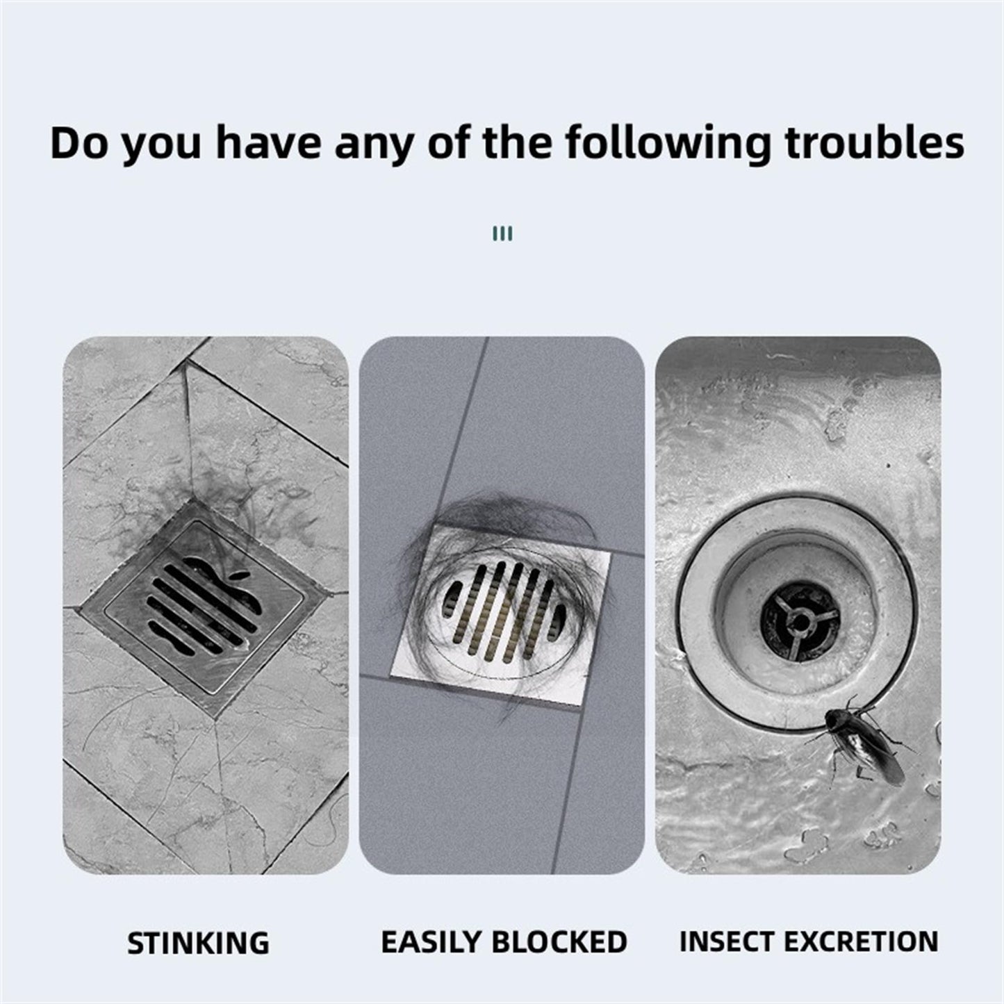 MAOYONG Shower Drain Cover Tub Stopper - Square Silicone Floor Drain Cover for Bathroom, Bathtub Stopper Drain Plug Cover