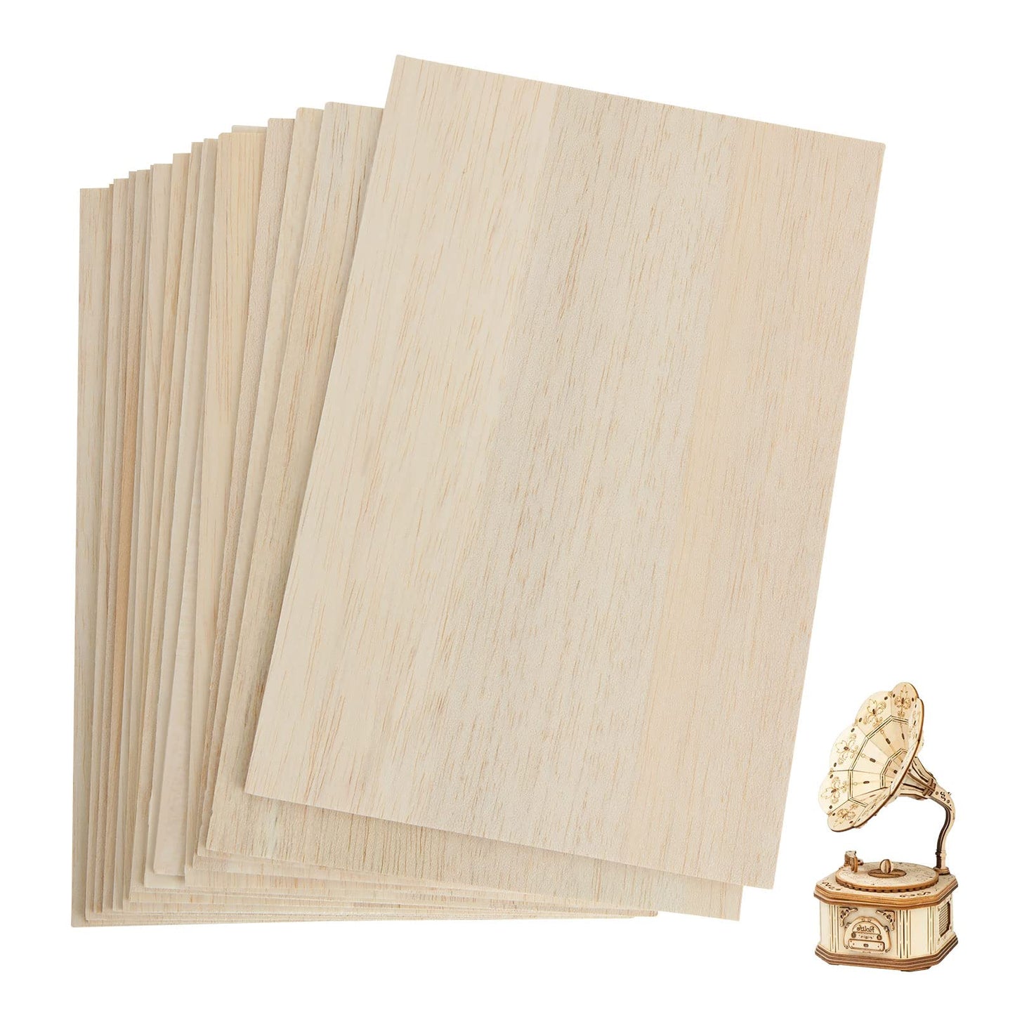 10 Pack 420 x 300mm Basswood Sheets, 3MM Craft Plywood Sheets, A3 Plywood Board Thin Wood Sheet, Unfinished Wood Boards for Crafts, Hobby, Model