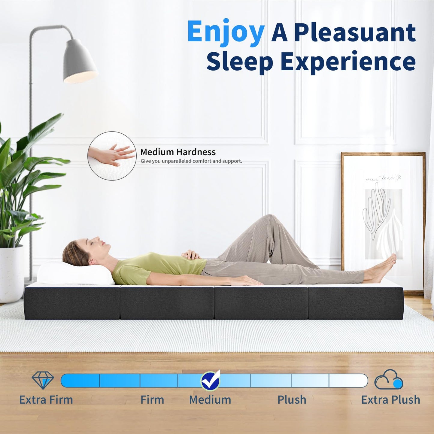 wowttrelax Folding Mattress Small Double With Washable Cover, 120x190x15cm