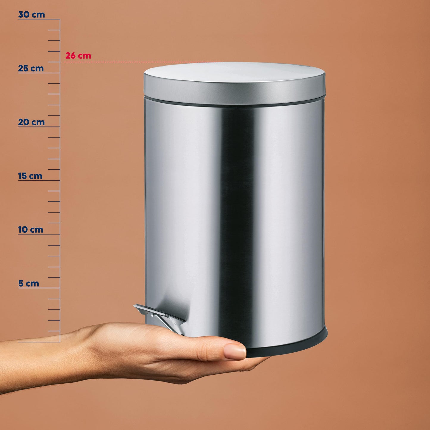 Kela Torre 18172 Cosmetics Bin 3 Litres Matte Stainless Steel
