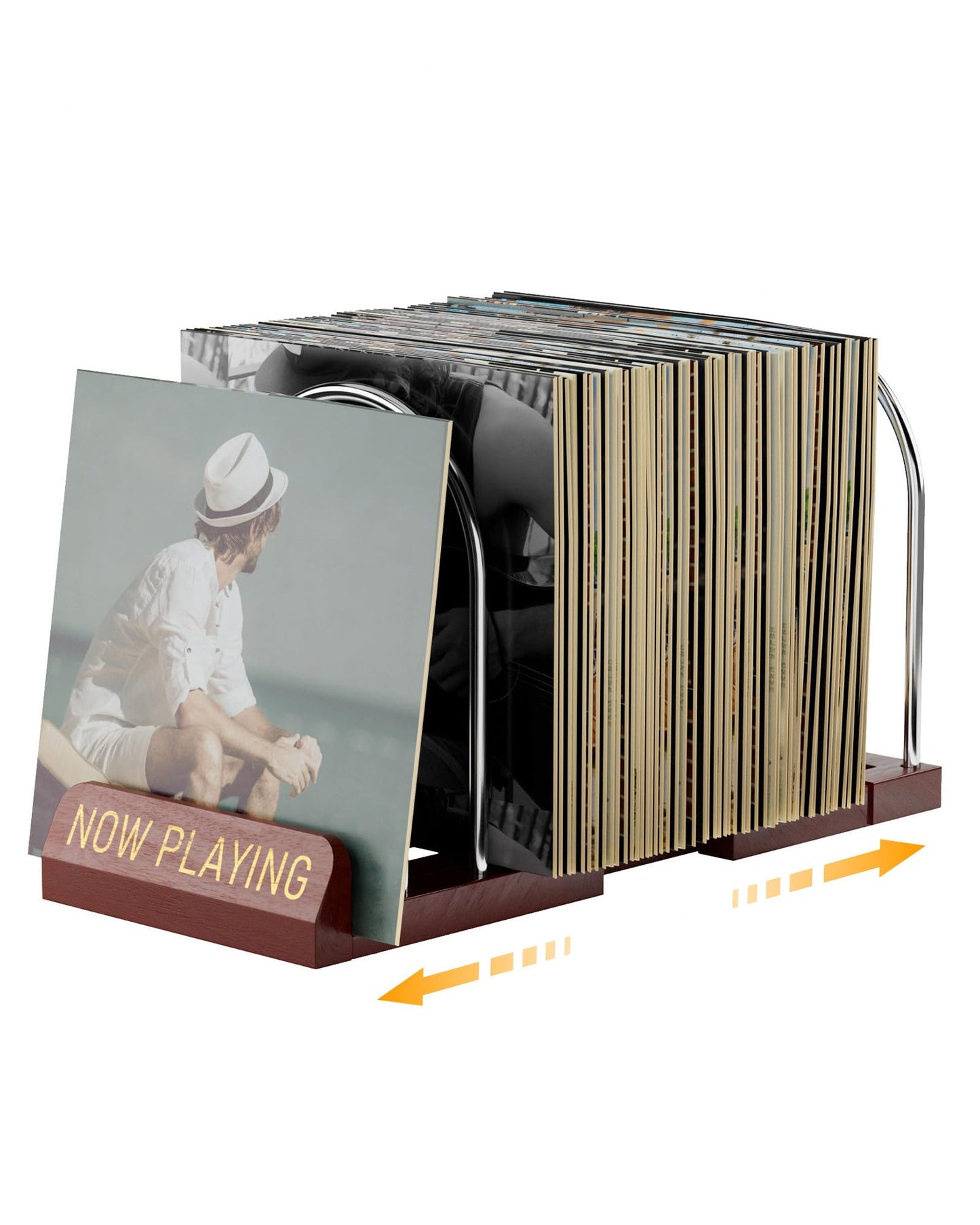 BS-VOG Vinyl Record Storage Stand, Expandable Holder for 30-70 LPs
