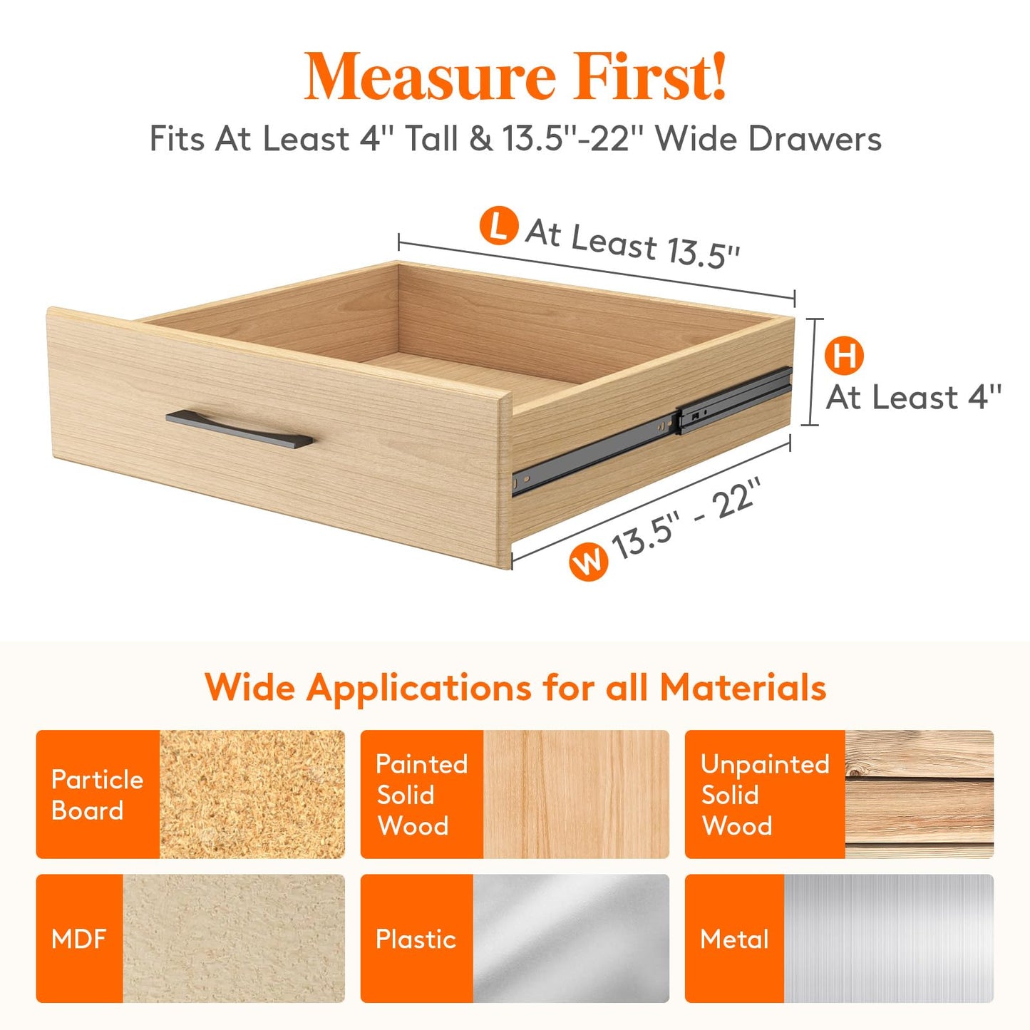 Lifewit 4 Pack 5" High Drawer Dividers 34-56cm/13.5-22" Adjustable Drawer Organiser for Clothes/Utensils, Expandable Kitchen Drawer Dviders