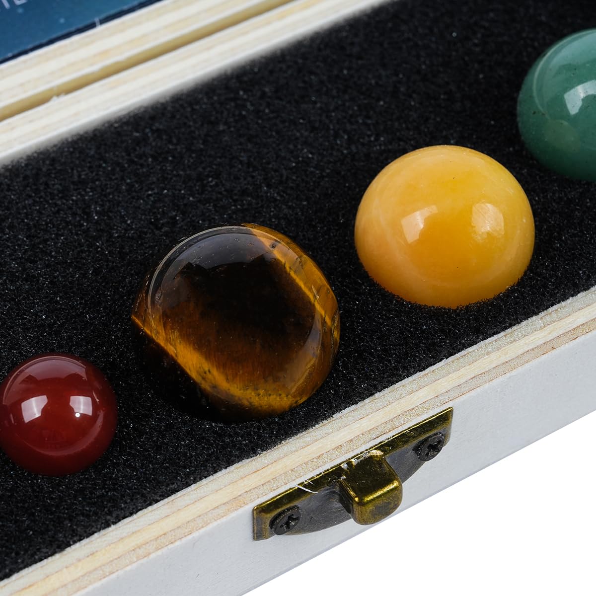 VOANZO 9 Planets Solar Decor Tumbled Crystal Gemstones Ball Set Celestial Desk Decoration & Creative Gift Stunning Crystals for Home or Office