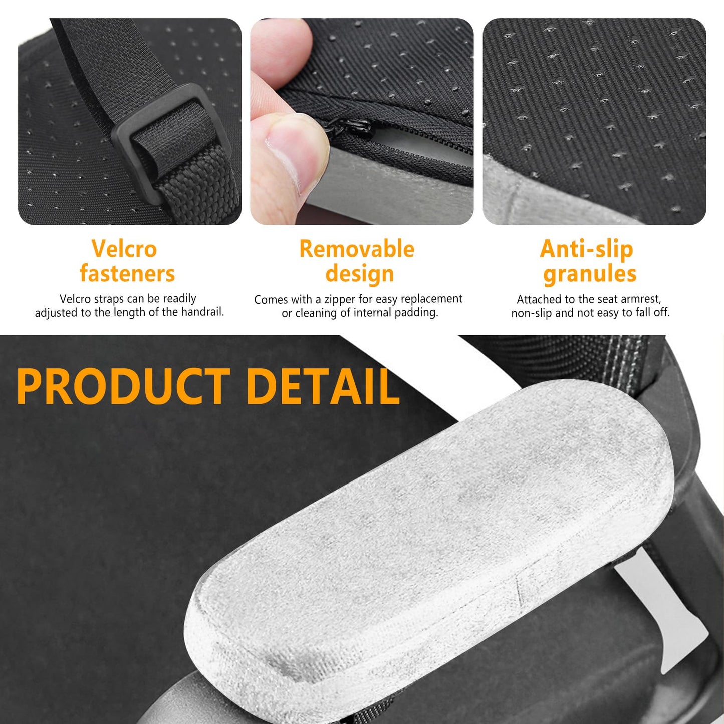 Fatiya Set of 2 Soft Memory Foam Office Chair Arm Covers,Wheelchair Armrest Pads for Elbow & Forearm Pressure Relief