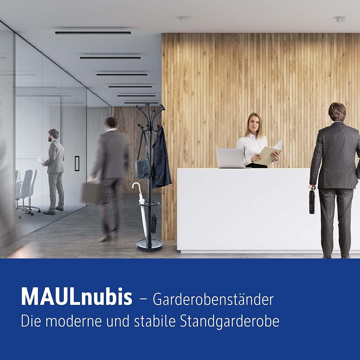MAUL MAULnubis Coat Stand | Modern and Stable Standing Coat Rack for Private Use, Office and Reception Rooms | Sturdy Steel Clothes Rack for Jackets