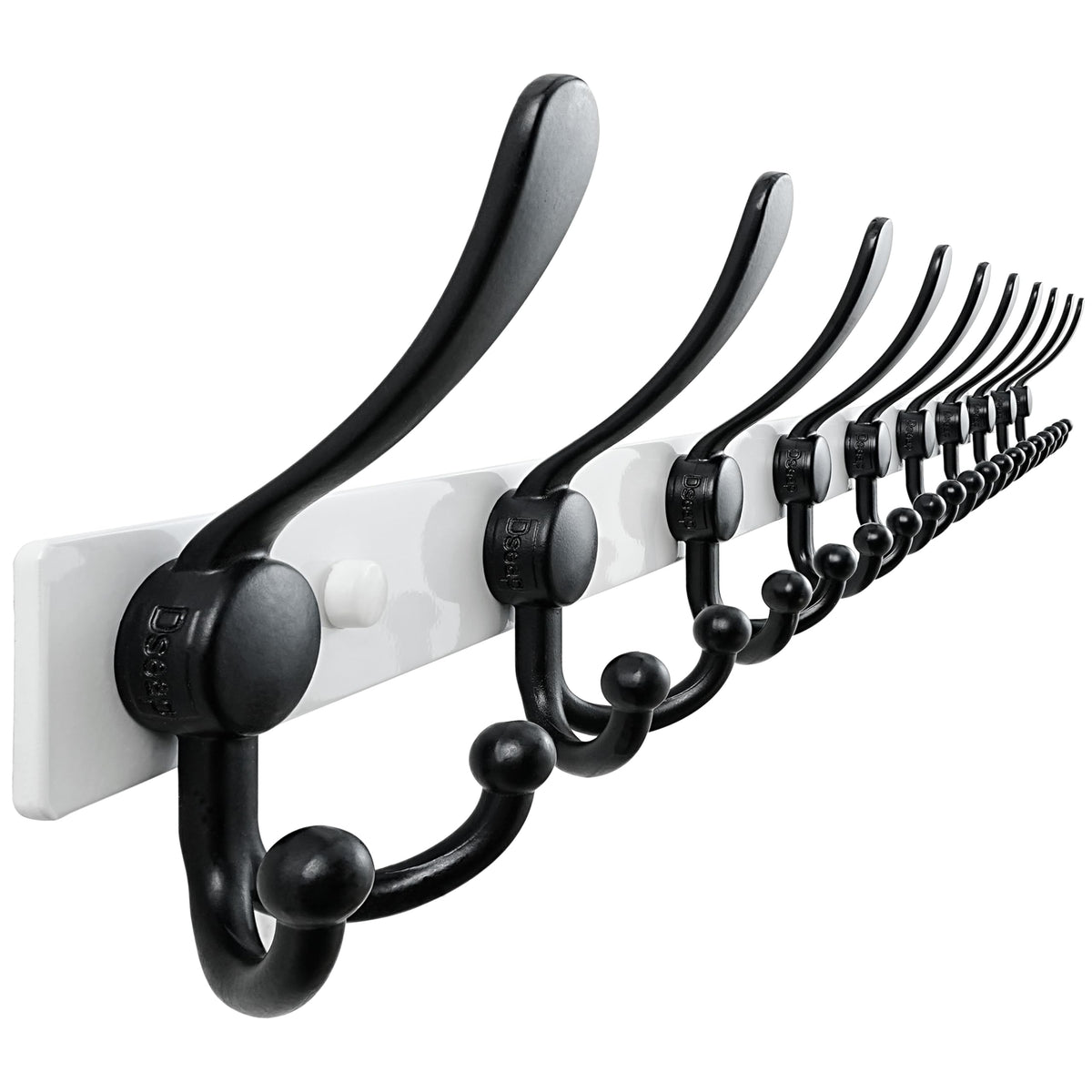 Dseap Coat Rack Wall Mount 94cm, Heavy Duty 2.5mm Base vs Flimsy 1mm, Double-Thick Solid Anti-Snap Hooks