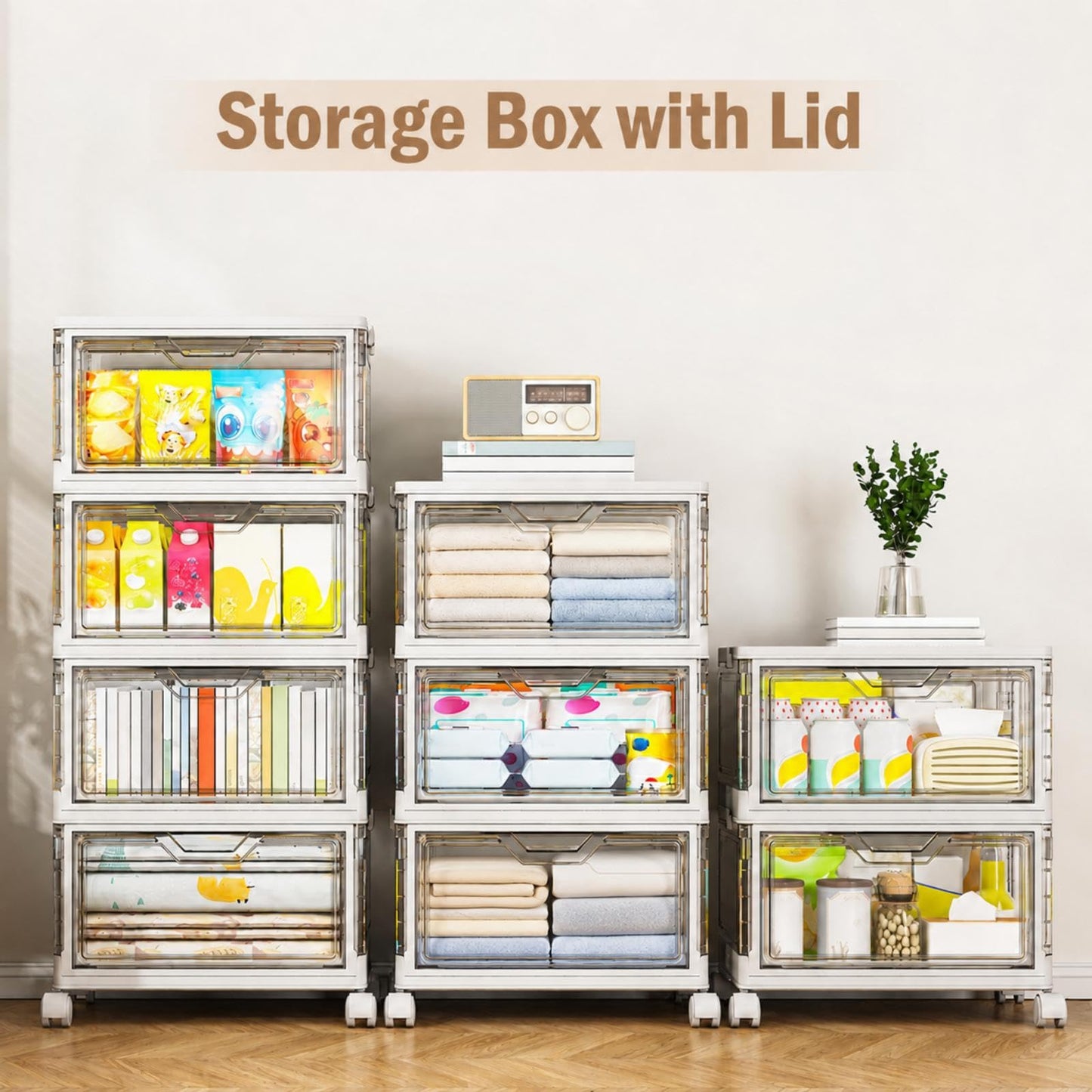 StowBin 28L Storage Boxes with Lid,Plastic