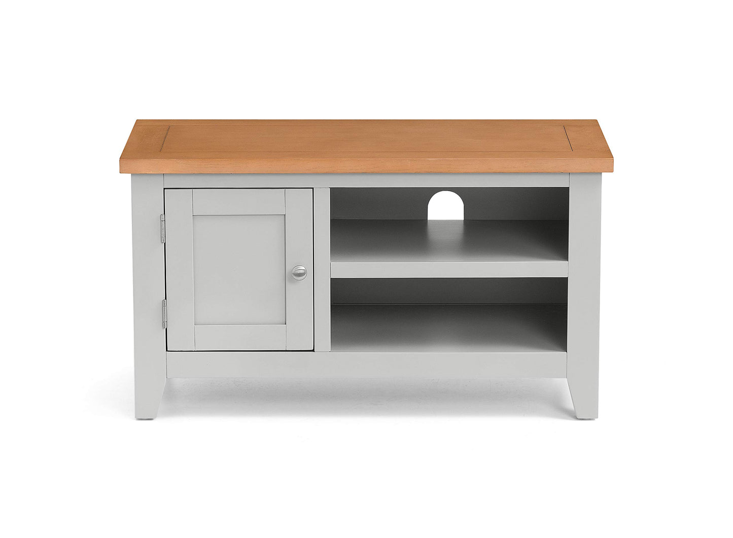 Julian Bowen Richmond TV Unit for up to 65" TVs, Grey/Oak - H50 x W91cm