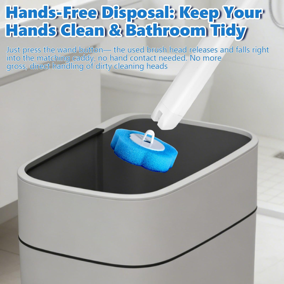 72 PCS Disposable Toilet Brush Refills Pads, Toilet Brush Disposable Head 3-Color Toilet Wand Refills Disposable Refill Heads for Sink Bathtub Wash