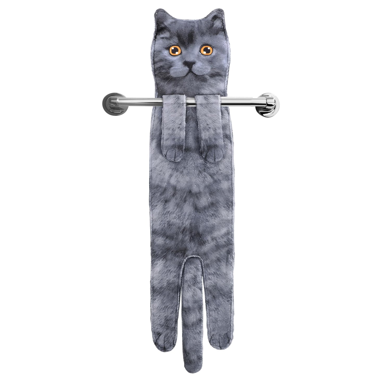AGRIMONY Cat Funny Hand Towels - Cute Bathroom Kitchen Towels Cat Decor Decorative Hanging Face Towels Super Absorbent Soft-Valentine Christmas House
