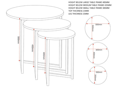 Seconique Athens Round 3Pc Nest Of Tables in Concrete Effect