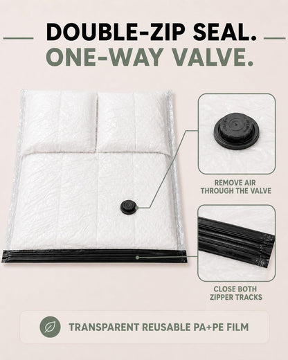 Tapwish Jumbo Vacuum Storage Bags for Clothes, 80 x 100 cm, 6 Pack