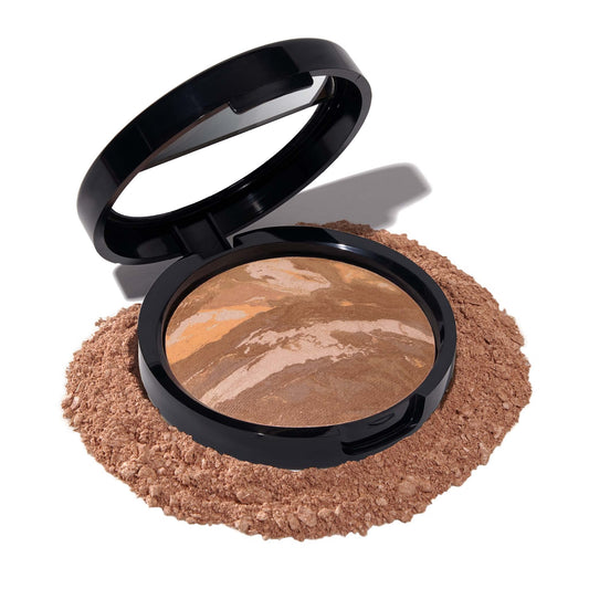 LAURA GELLER NEW YORK Award-Winning Baked Balance-n-Brighten Color Correcting Powder Foundation - Tan - Buildable Light to Medium Coverage -