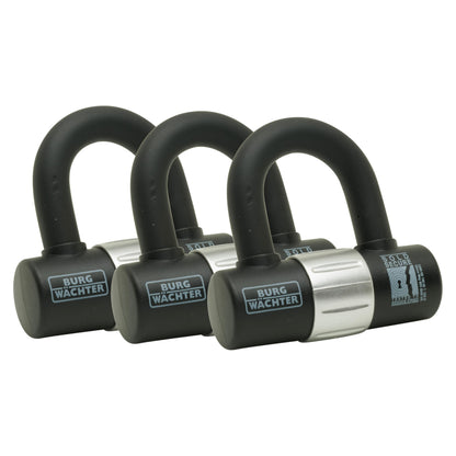 Burg-W?chter 100D Sold Secure Gold Pack, Black, Trio Keyed Alike U Locks