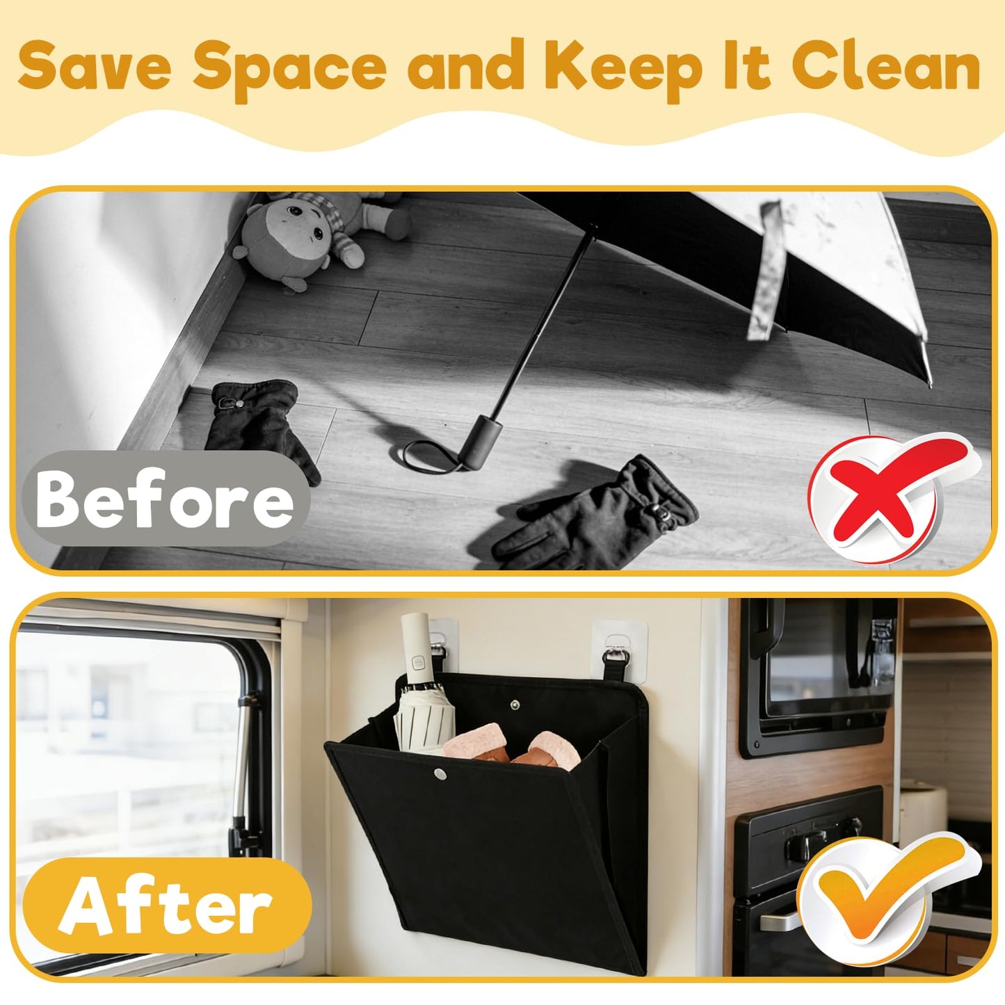2-Pack Campervan Storage Motorhome Accessories Essentials Storage Organiser