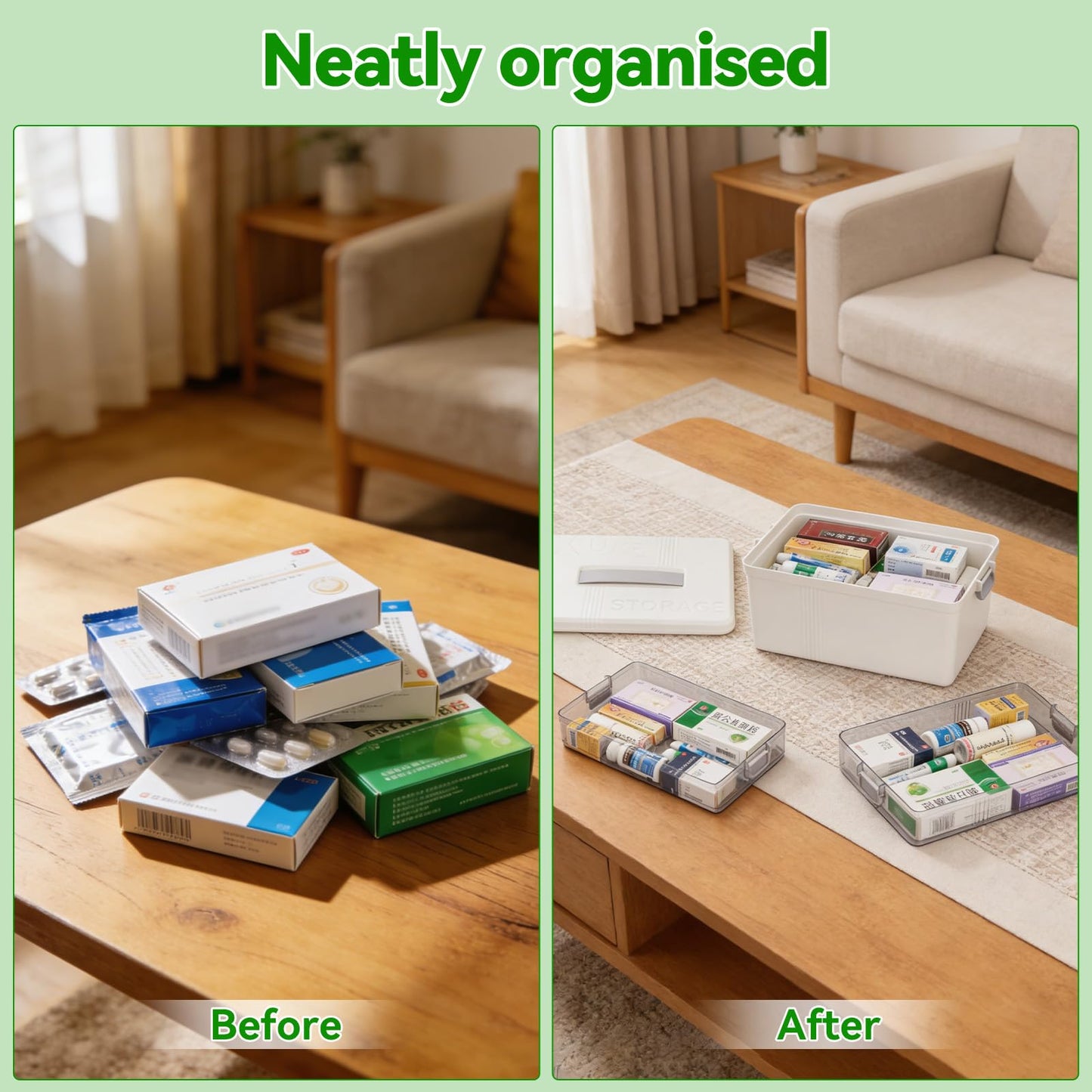 Stidyzo Medicine Storage Box, 3 Layer Medical Organiser Box