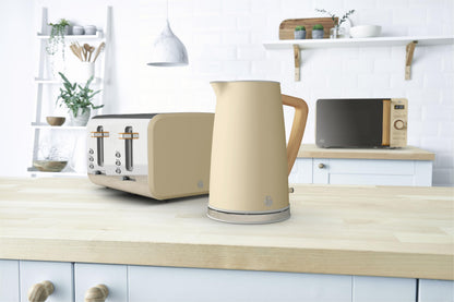 Swan ST14620OAT Nordic 4 Slice Toaster with 6 Browning Levels, Defrost/Reheat/Cancel, Removable Crumb Trays, Cord Storage, 1500W, Oatmeal