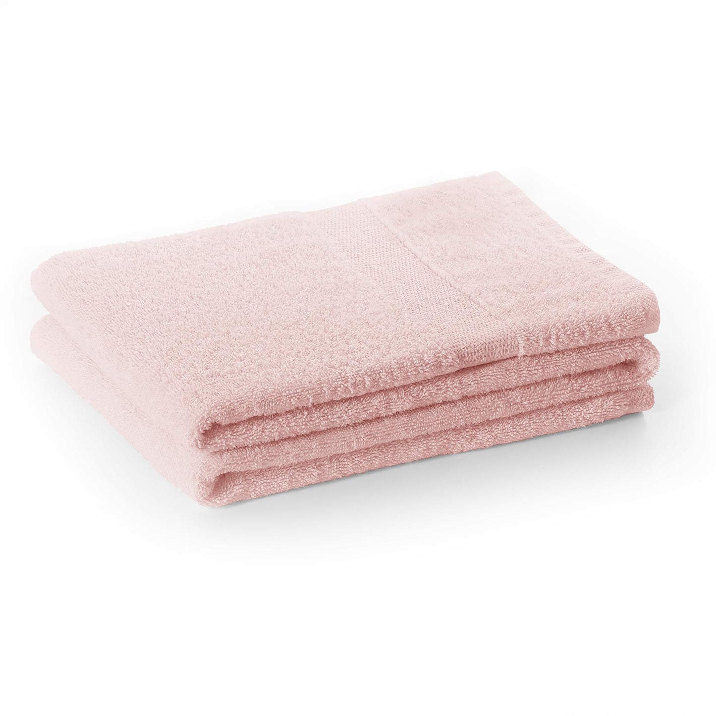 DecoKing Set of 4 Cotton Quality 525 g/m² 2 Hand Towels 50 x 100 cm and 2 Bath Towels 70 x 140 cm Light Pink Absorbent Marina