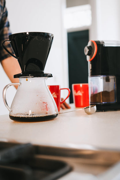 Melitta Molino Coffee Grinder, 1019-01, Electric Coffee Grinder, Flat Grinding Disc, Black/Red