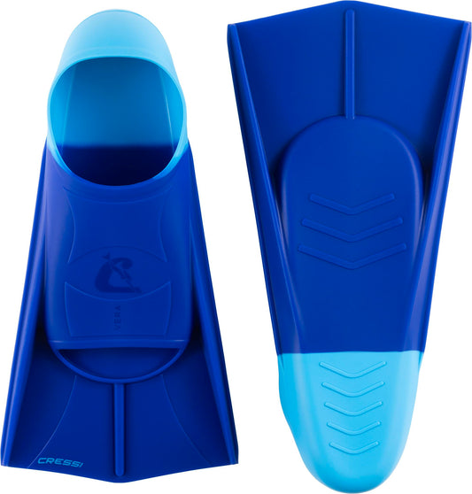 CRESSI Vera Fins Blue/Azure S-Unisex 100% Silicone Short Fins Closed Shoe Design, for Swimming, Open Water Training, Swimming Pool, Snorkelling,