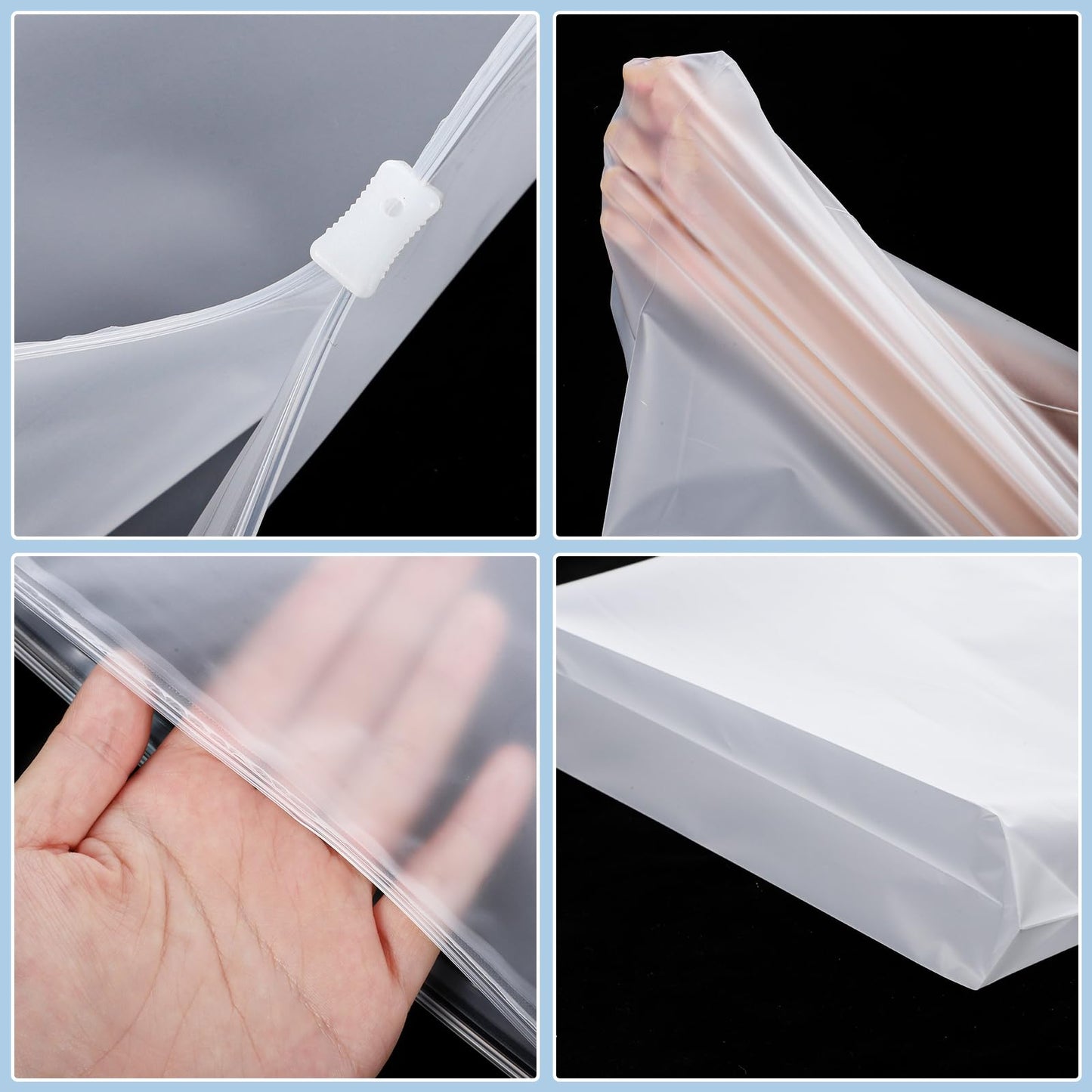 40 Pcs Clear Storage Bags, Reusable Travel Clothes Bags, 50*40CM+40*30CM