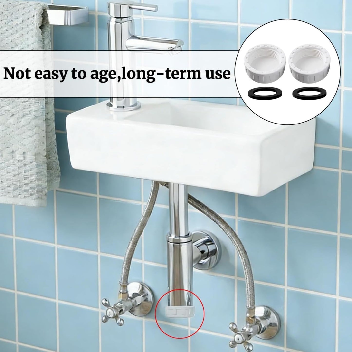 2Pcs Sink Blanking Cap,1/4" 40mm PVC Waste Pipe Cap,Drain Blanking Cap,Washing Machine Water Feed Bla-Nking Ca-P,Pipe End Ca-P,for Kitchen Sink Drain