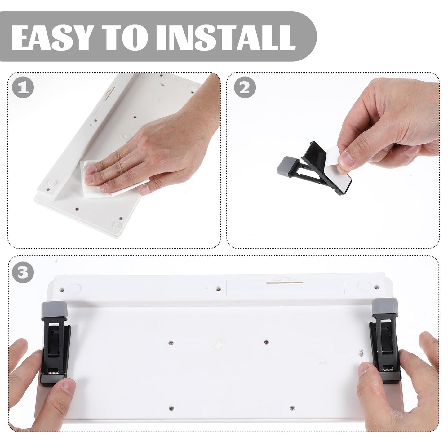 2 Pcs Portable Keyboard Riser, Three Tilt Angle Adjustable Foldable Invisible Laptop Riser, Zinc Alloy Mini Laptop Stand