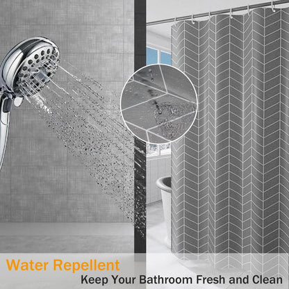 HUIBOHOU Shower Curtain - Solid Colour Fabric Shower Washable Curtain Mould Resistant and Water Repellent,180 * 200cm Mixed Grey, 180 * 200cm