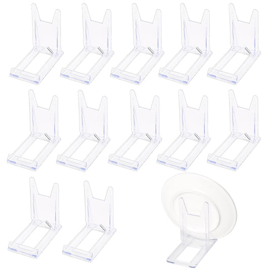13 Pcs Clear Display Stands - Acrylic Plate Holders with Adjustable Easels for Mobile Phones, Photos, Cards, Books