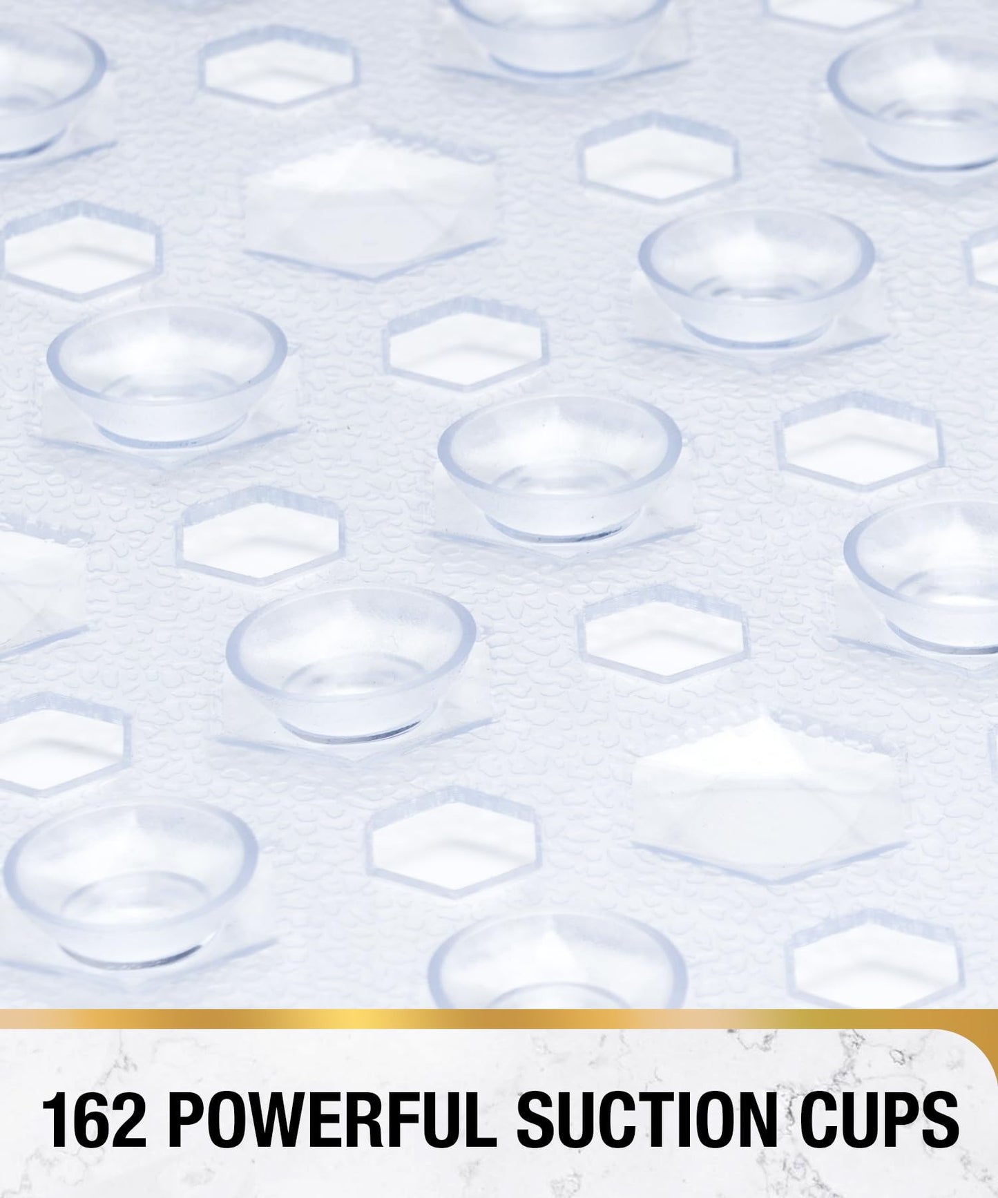 HITSLAM Shower Mat Non Slip Anti Mould, Bath Mat Anti Slip With Suction Cups and Drain Holes, Square Shower Mat for Inside Shower 60 x 60cm