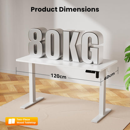 WALKINGDESK Electric Standing Desk, 120 x 60 cm, White