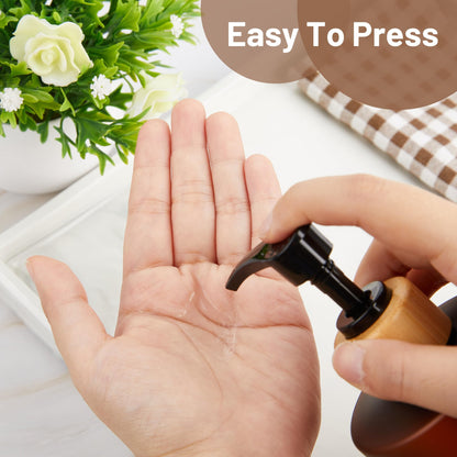 500ML Soap Dispensers with White Waterproof Labels Lotion Pump Dispenser PET Empty Bottle for Bathrooms